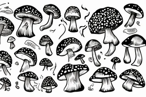 mushroom wearing bikini tattoo idea