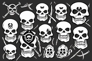 Pirate skull with eye patch tattoo idea