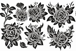 Flowy flowers and black venom tattoo idea