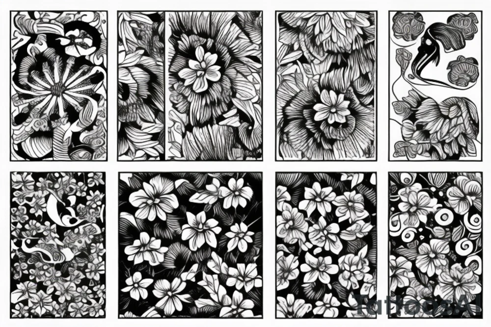 Long flowers and venom tattoo idea