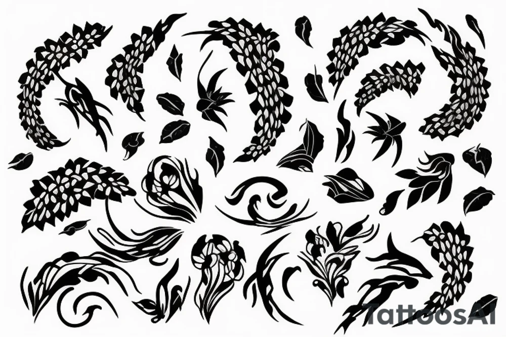 Long flowers and venom tattoo idea