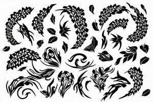 Long flowers and venom tattoo idea
