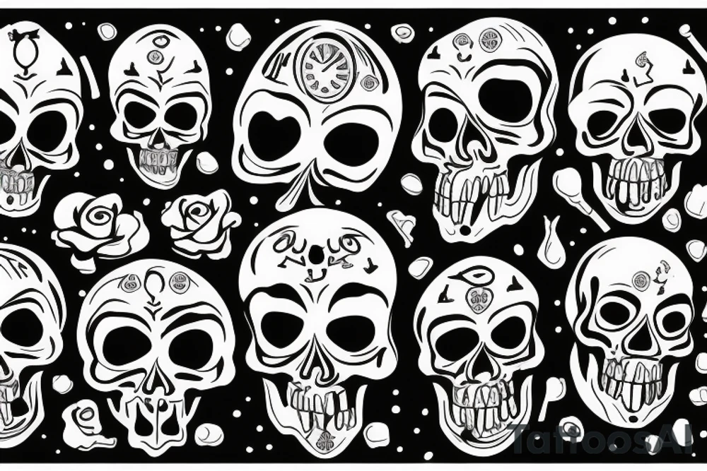 Bong with skull inside with the date 12/1/ 2017 under it tattoo idea