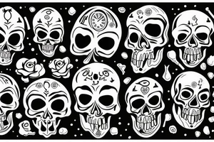 Bong with skull inside with the date 12/1/ 2017 under it tattoo idea