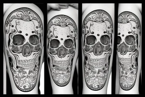 Bong with skull inside with the date 12/1/ 2017 under it tattoo idea