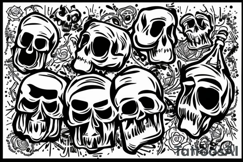Bong with skull inside with the date 12/1/ 2017 under it tattoo idea