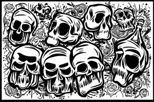 Bong with skull inside with the date 12/1/ 2017 under it tattoo idea