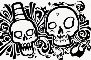 Bong with skull inside of bong with the date 12/1/ 2017 under it tattoo idea