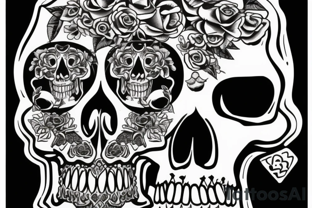 Bong with skull inside of bong with the date 12/1/ 2017 under it tattoo idea