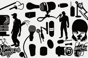 a silhouette of a man onstage holding a microphone in his hand
Smoke around him tattoo idea