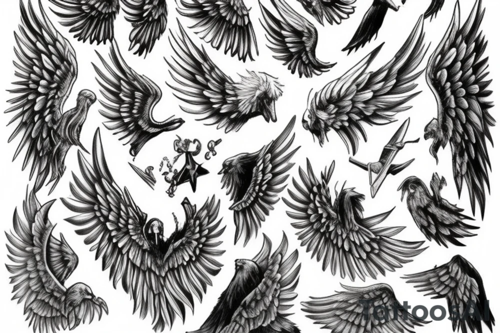 Freedom, angels, wings tattoo idea
