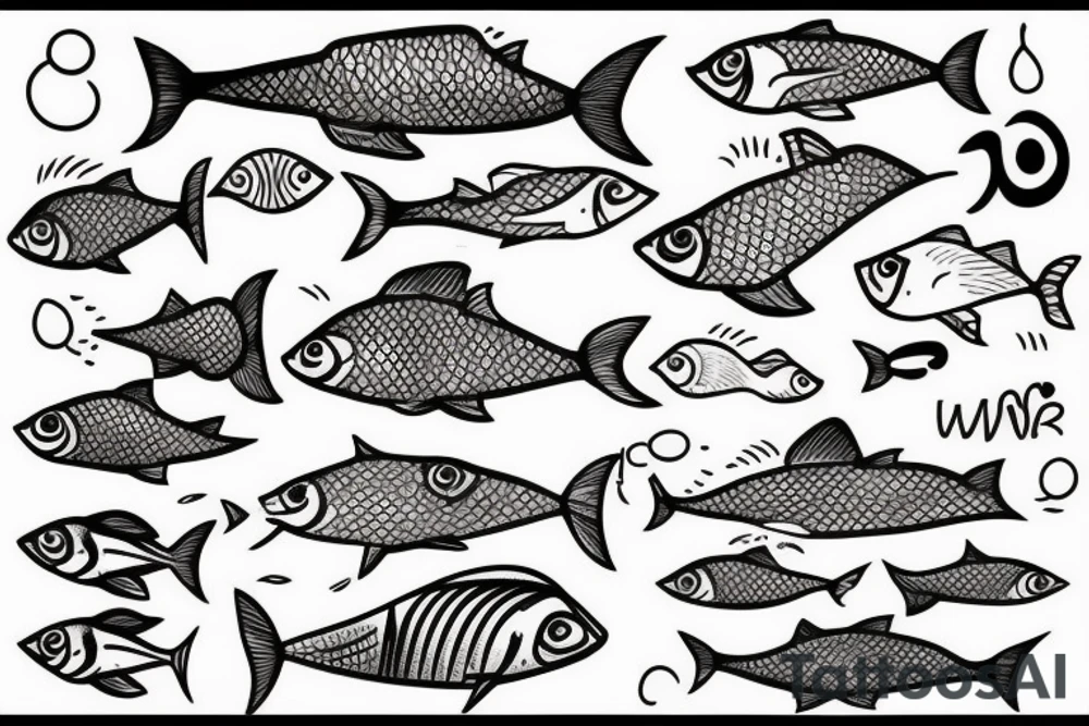 Fish swimming upriver tattoo idea
