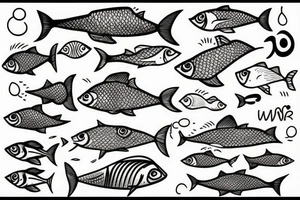 Fish swimming upriver tattoo idea