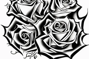 Charab, lightning and a blackout rose. Sharp tattoo idea