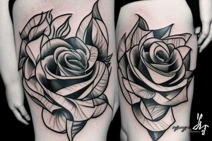 Charab, lightning and a blackout rose. Sharp tattoo idea