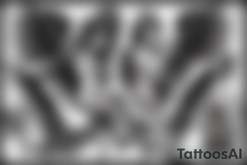 muscular angel with wings, lightning striking a black rose, fierce tattoo idea