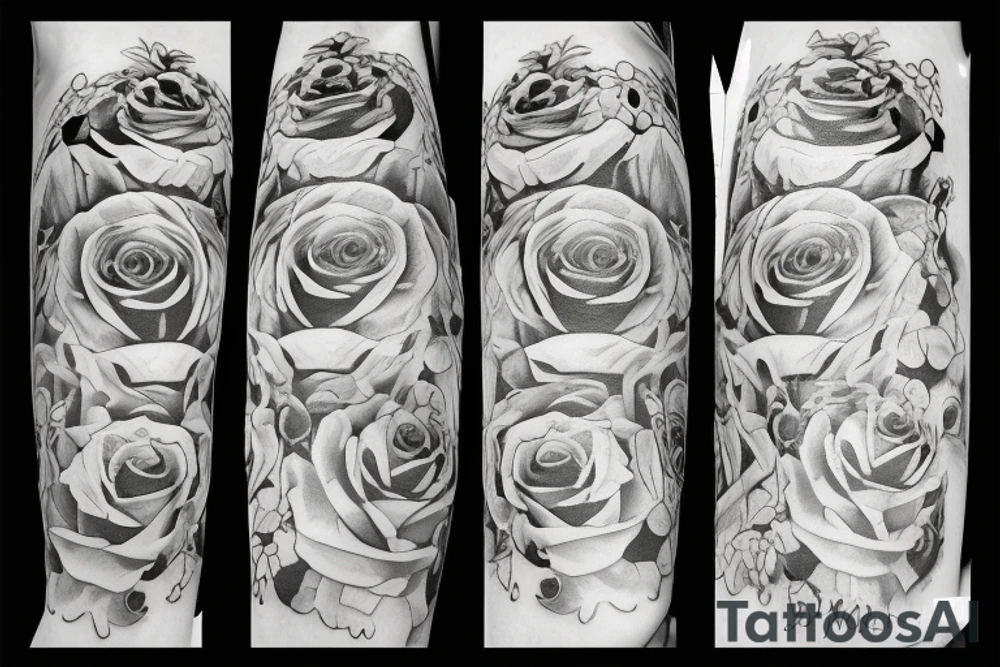 Queen mother roses love eternity tattoo idea