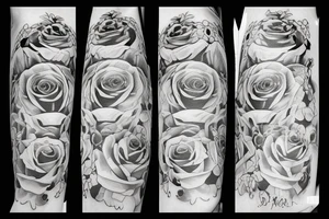 Queen mother roses love eternity tattoo idea