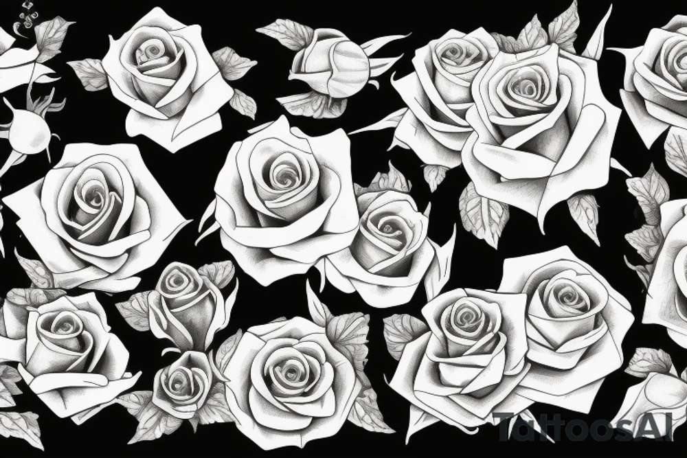 Queen mother roses love eternity tattoo idea