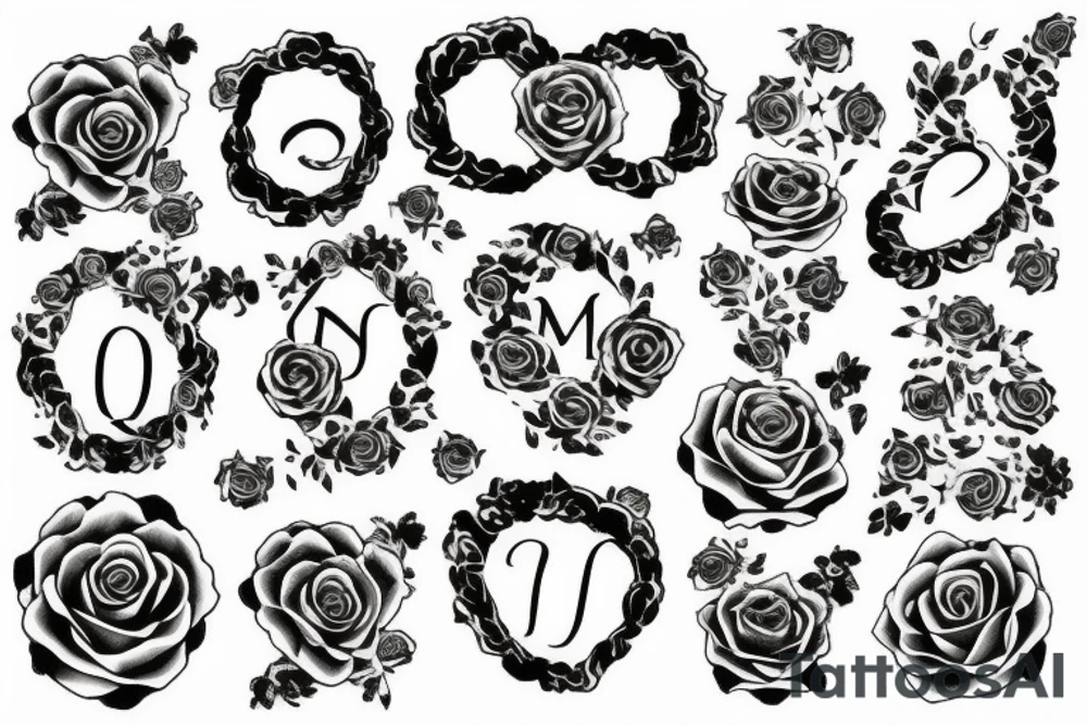 Queen, mother, roses, love eternity tattoo idea