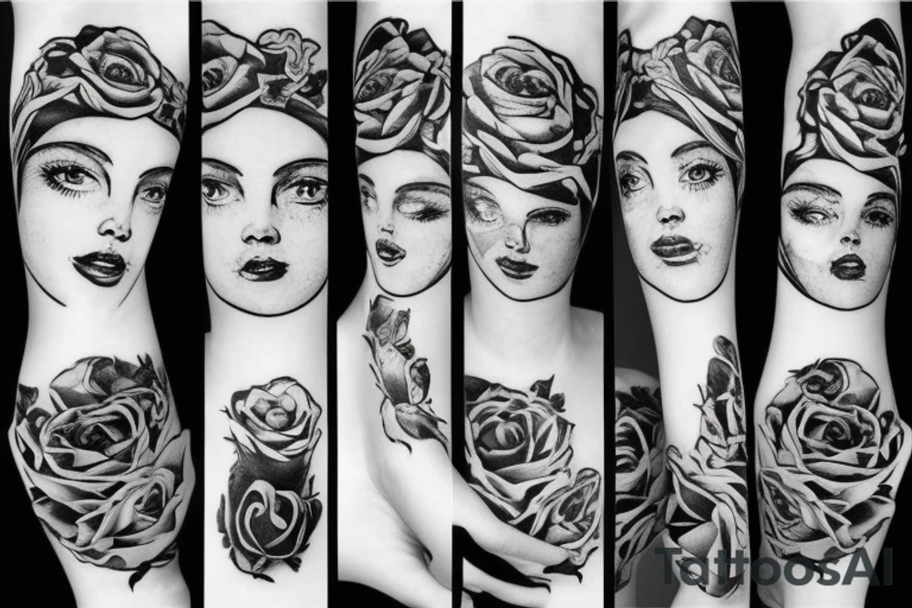 Queen, mother, roses, love eternity tattoo idea
