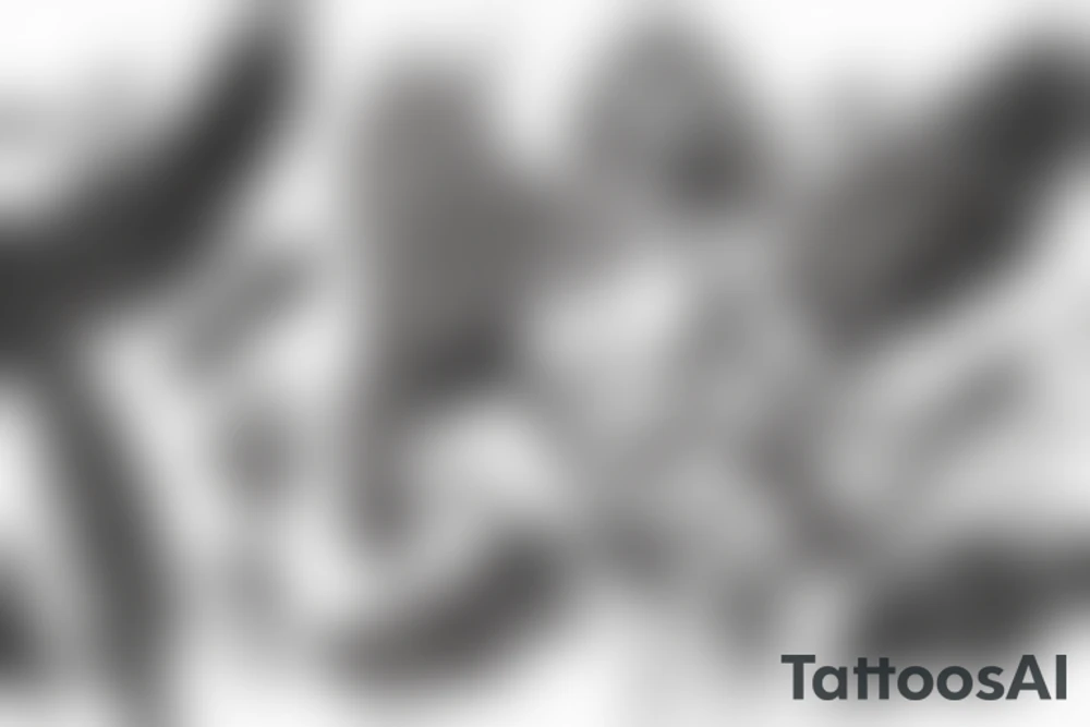 muscular angel with wings, lightning strike, sharp tattoo idea