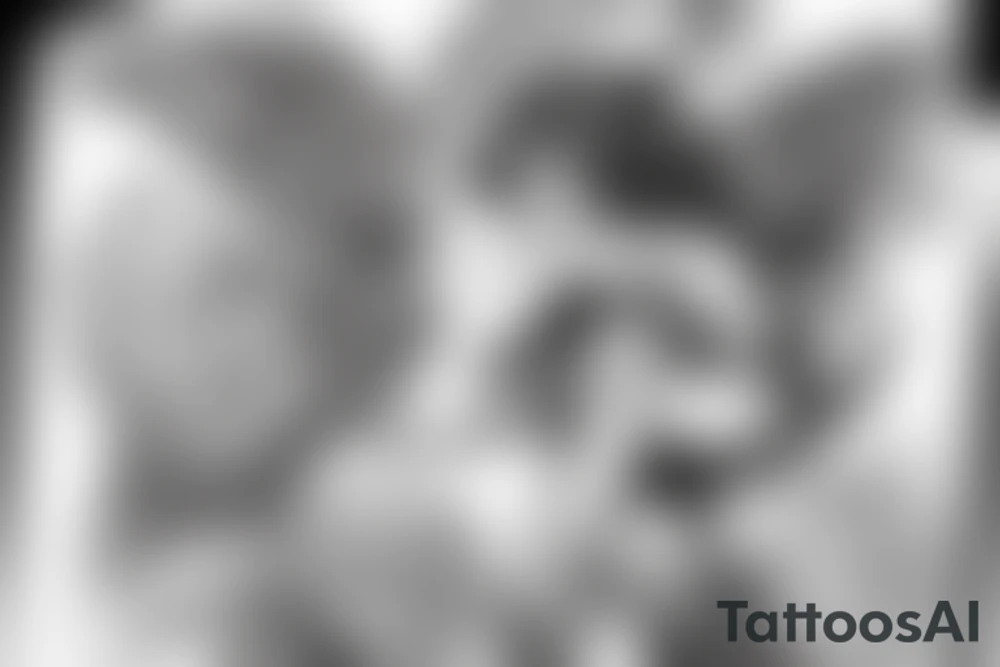 muscular angel with wings, lightning strike, sharp tattoo idea