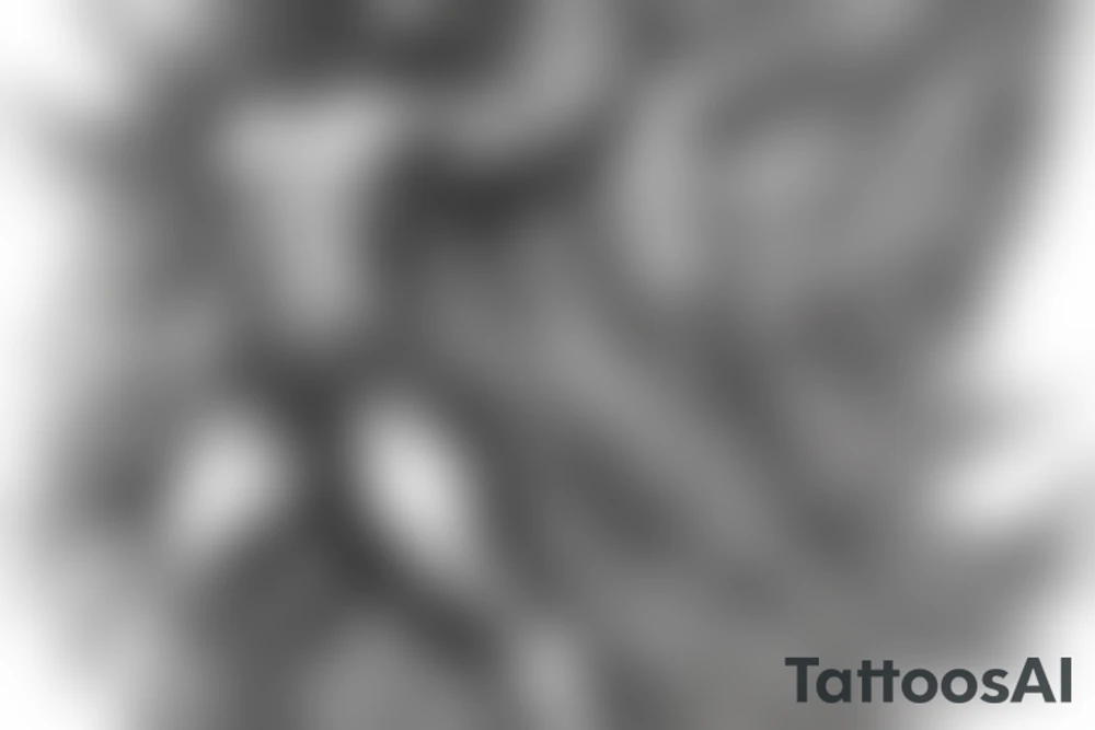 muscular angel, tribal lightning tunisian tattoo idea