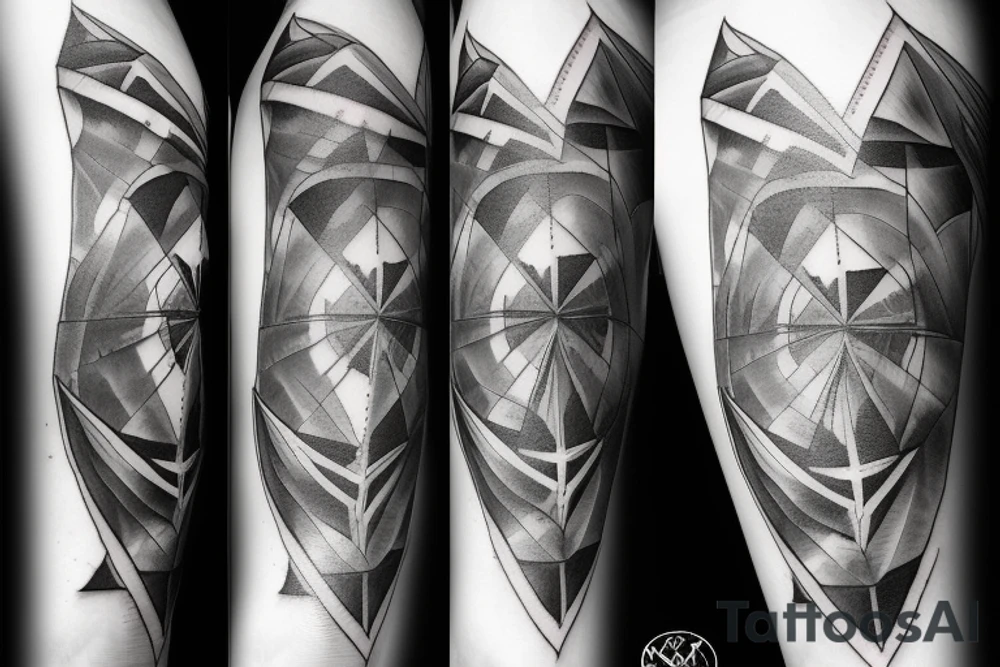 angel clouds and lightning, sharp, triangle tattoo idea
