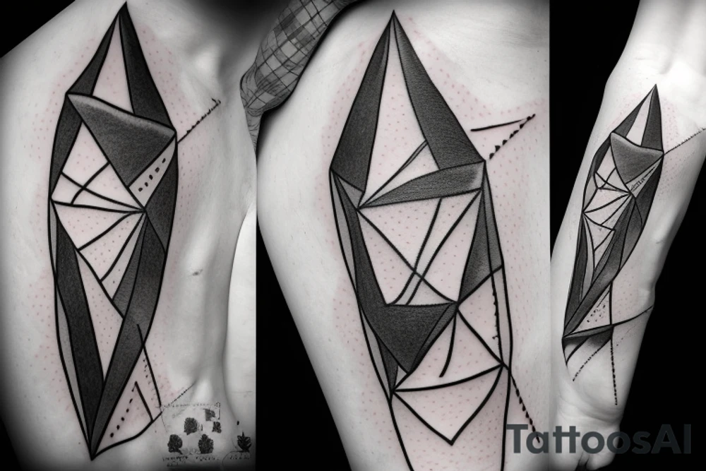 angel clouds and lightning, sharp, triangle tattoo idea