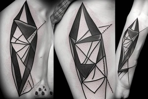 angel clouds and lightning, sharp, triangle tattoo idea