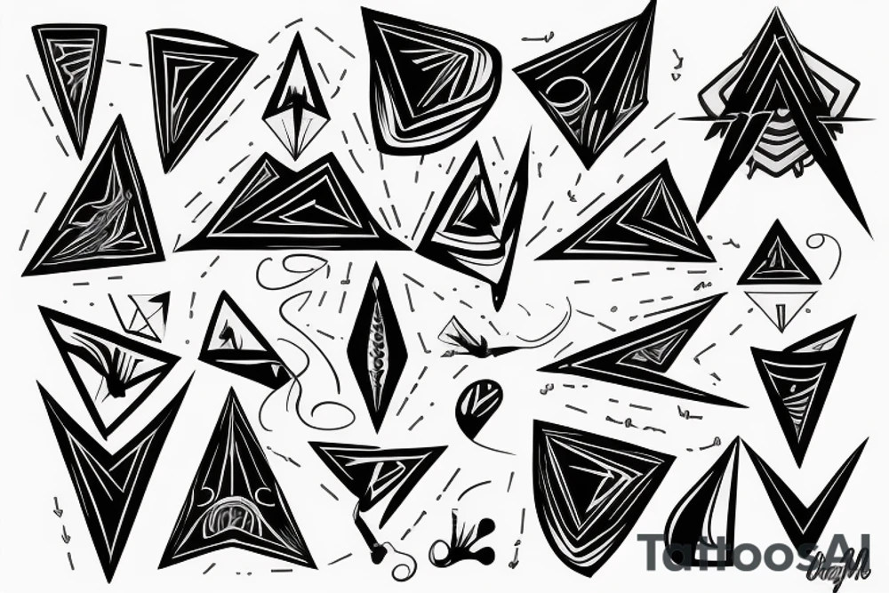 lightning, sharp, triangle tattoo idea
