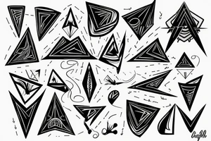 lightning, sharp, triangle tattoo idea