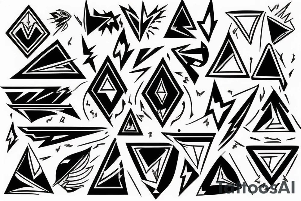lightning, sharp, triangle tattoo idea