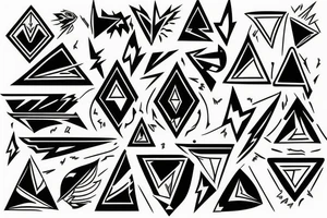 lightning, sharp, triangle tattoo idea