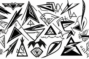 lightning, sharp, triangle tattoo idea