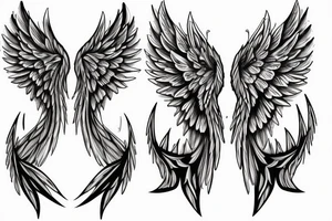 lightning strike, angel wings tattoo idea