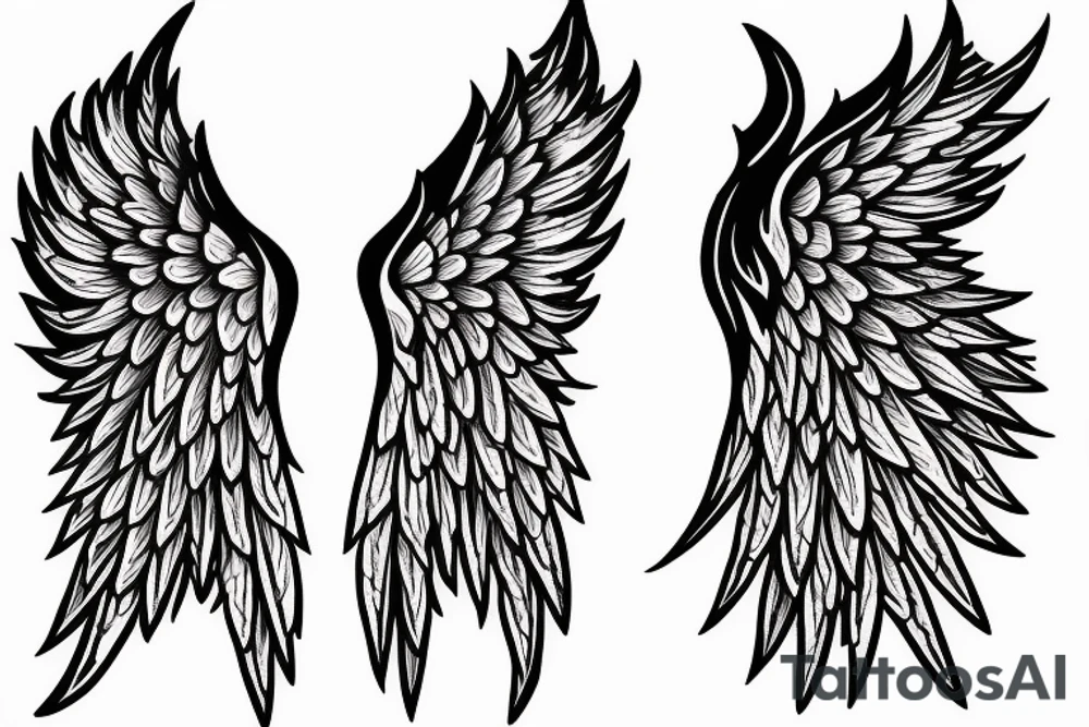 lightning strike + angel wings tattoo idea