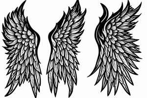 lightning strike + angel wings tattoo idea