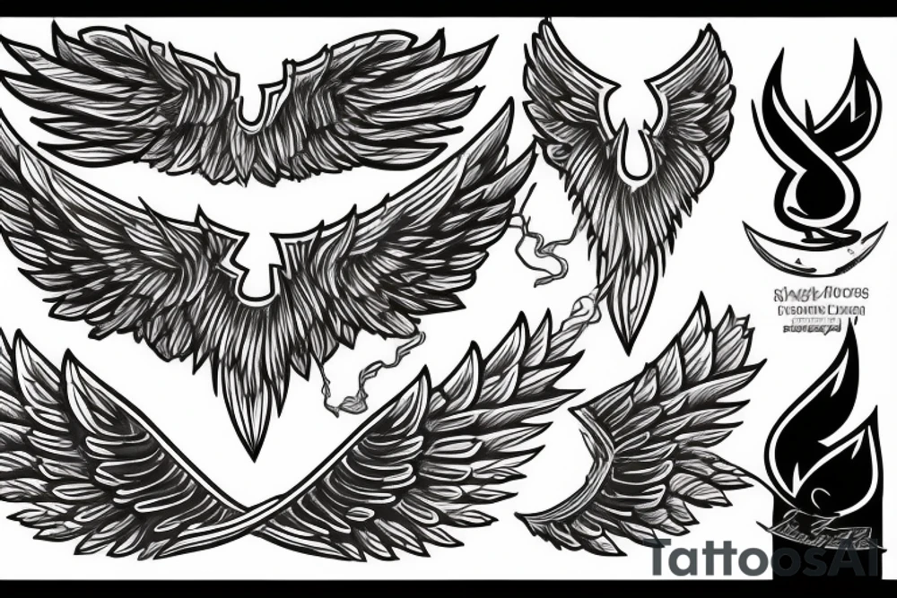 lightning strike + angel wings tattoo idea