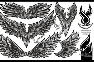 lightning strike + angel wings tattoo idea