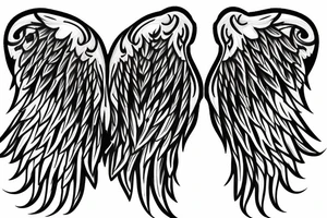 lightning strike blending with  angel wings tattoo idea