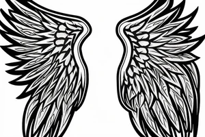 lightning strike blending with  angel wings tattoo idea
