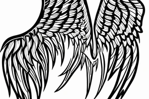 lightning strike blending with angel wings tattoo idea