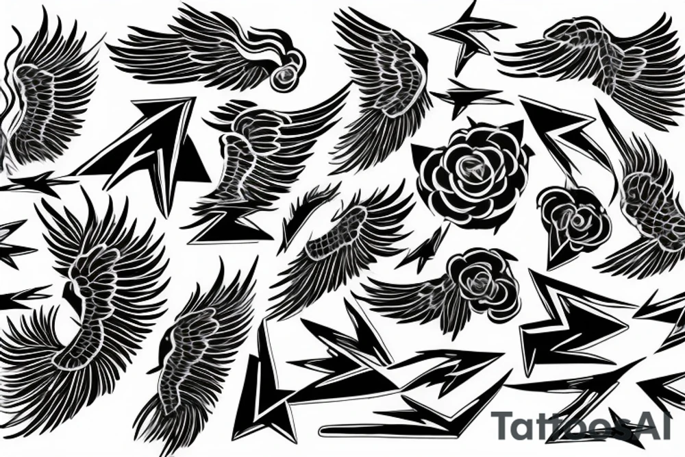 lightning strike blending with angel wings tattoo idea lightning strike blending with angel wings tattoo idea
