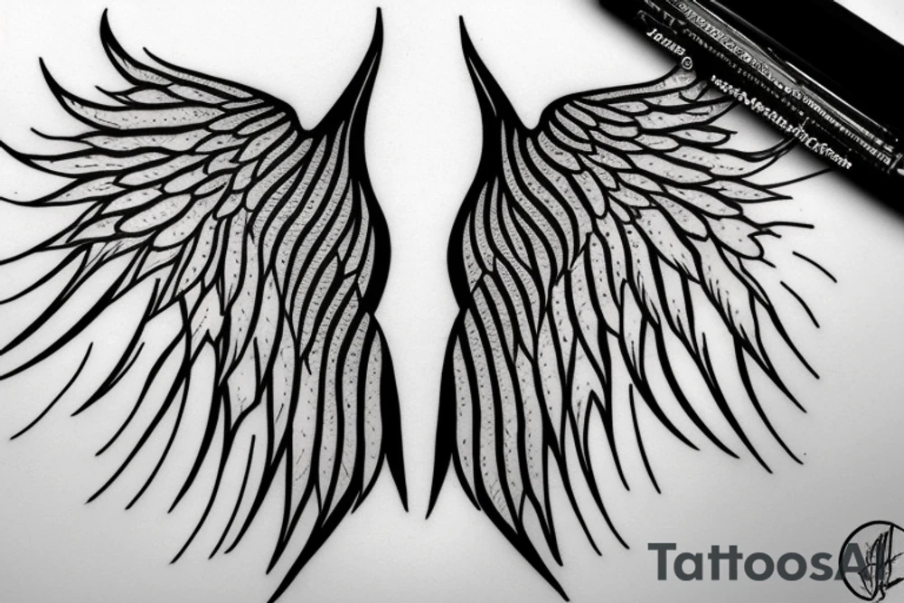 lightning strike blending with angel wings tattoo idea lightning strike blending with angel wings tattoo idea
