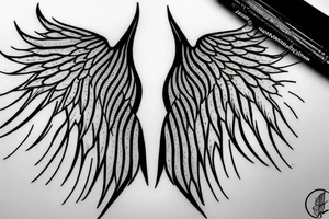 lightning strike blending with angel wings tattoo idea