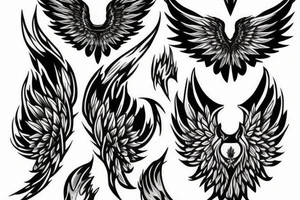 lightning strike blending with angel wings tattoo idea