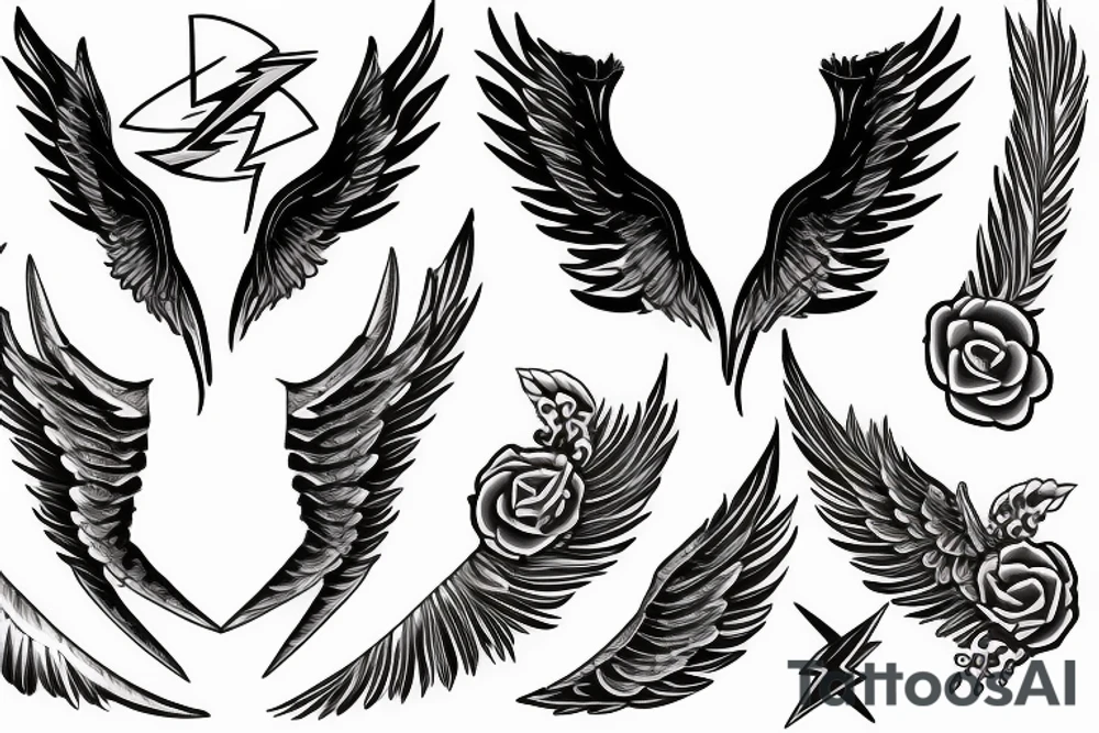 lightning strike blending with angel wings tattoo idea lightning strike blending with angel wings tattoo idea