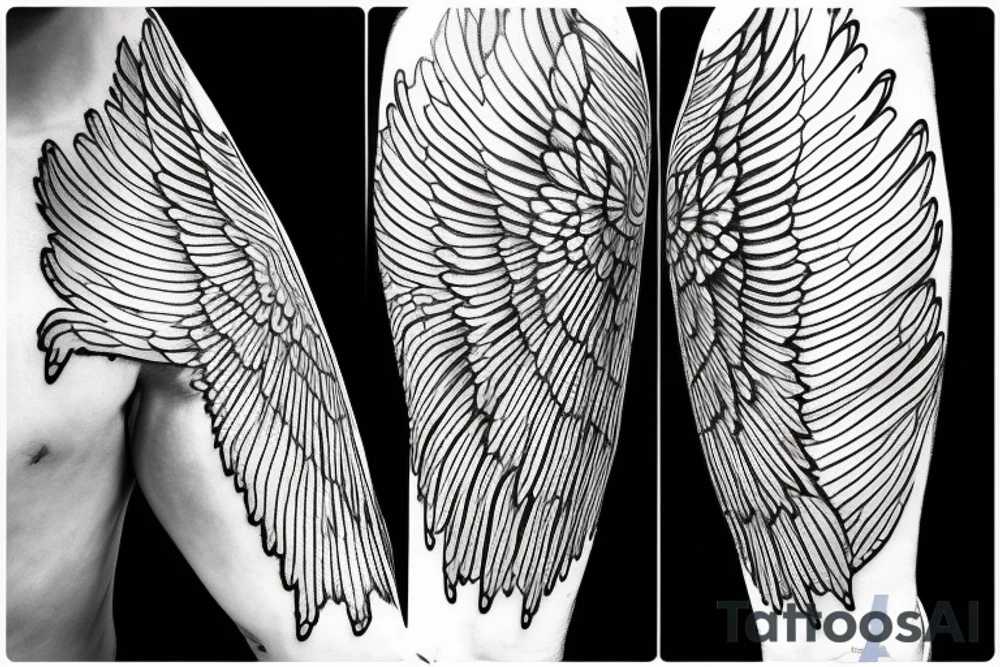 lightning strike blending with angel wings, war tattoo idea lightning strike blending with angel wings, war tattoo idea